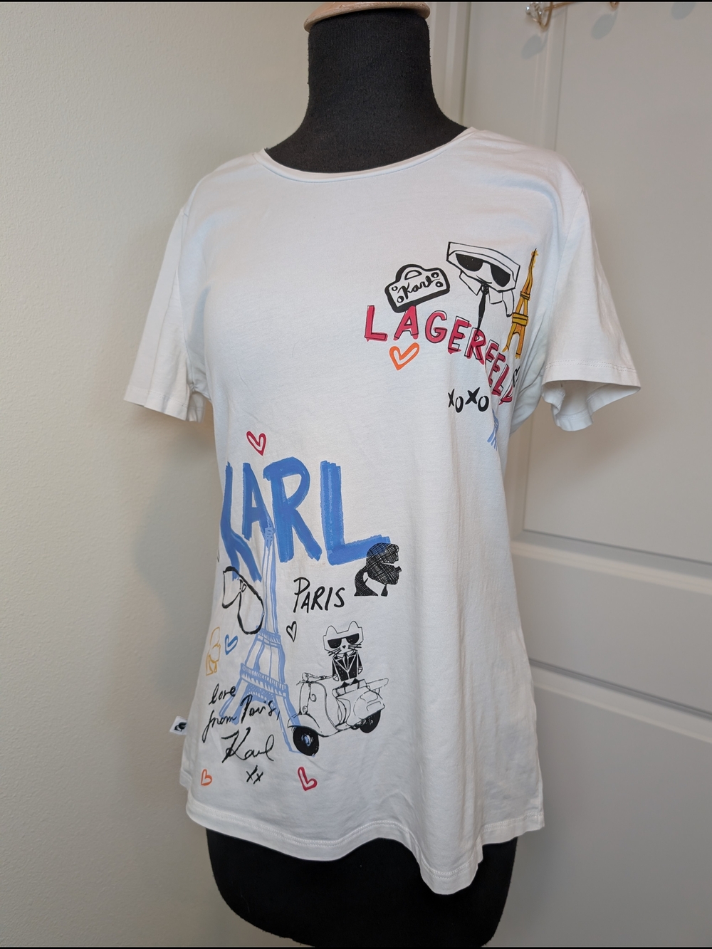 Karl Lagerfeld White Paris Graphic Tee